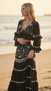Desert Rose Black Boho Set