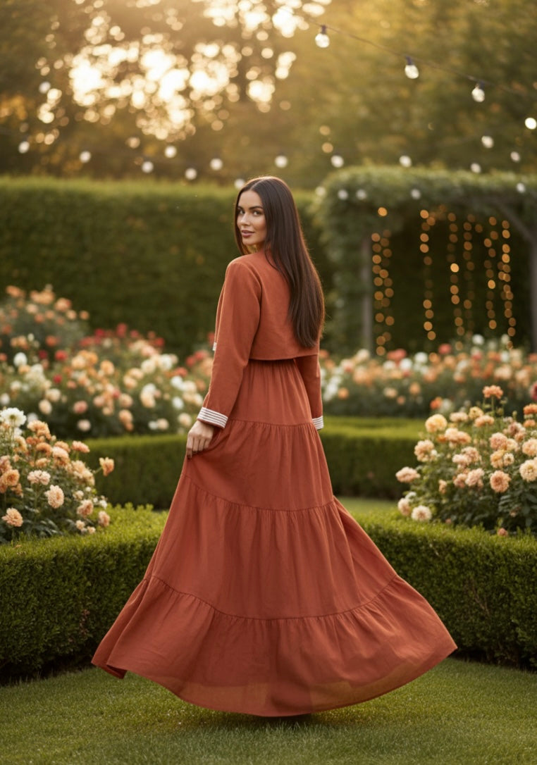Organic Terracotta Boho Dress