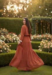 Organic Terracotta Boho Dress
