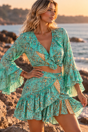 Lunaria Turquoise Boho Two-Piece Set