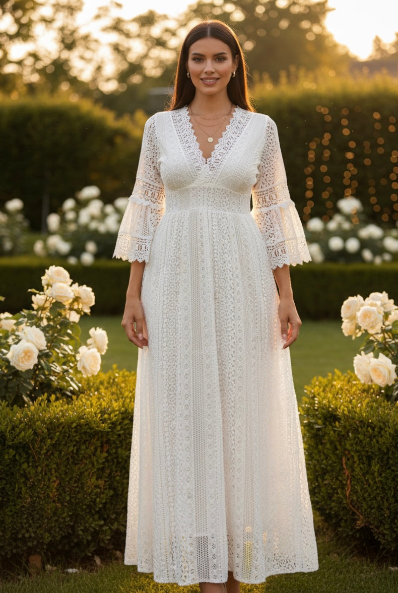 Salbeigrünes Spitzenkleid