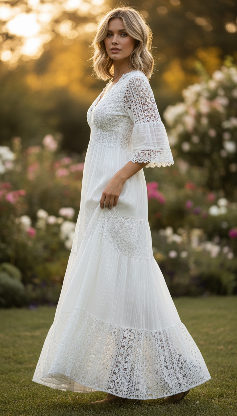 Ivory Moon Lace Dress