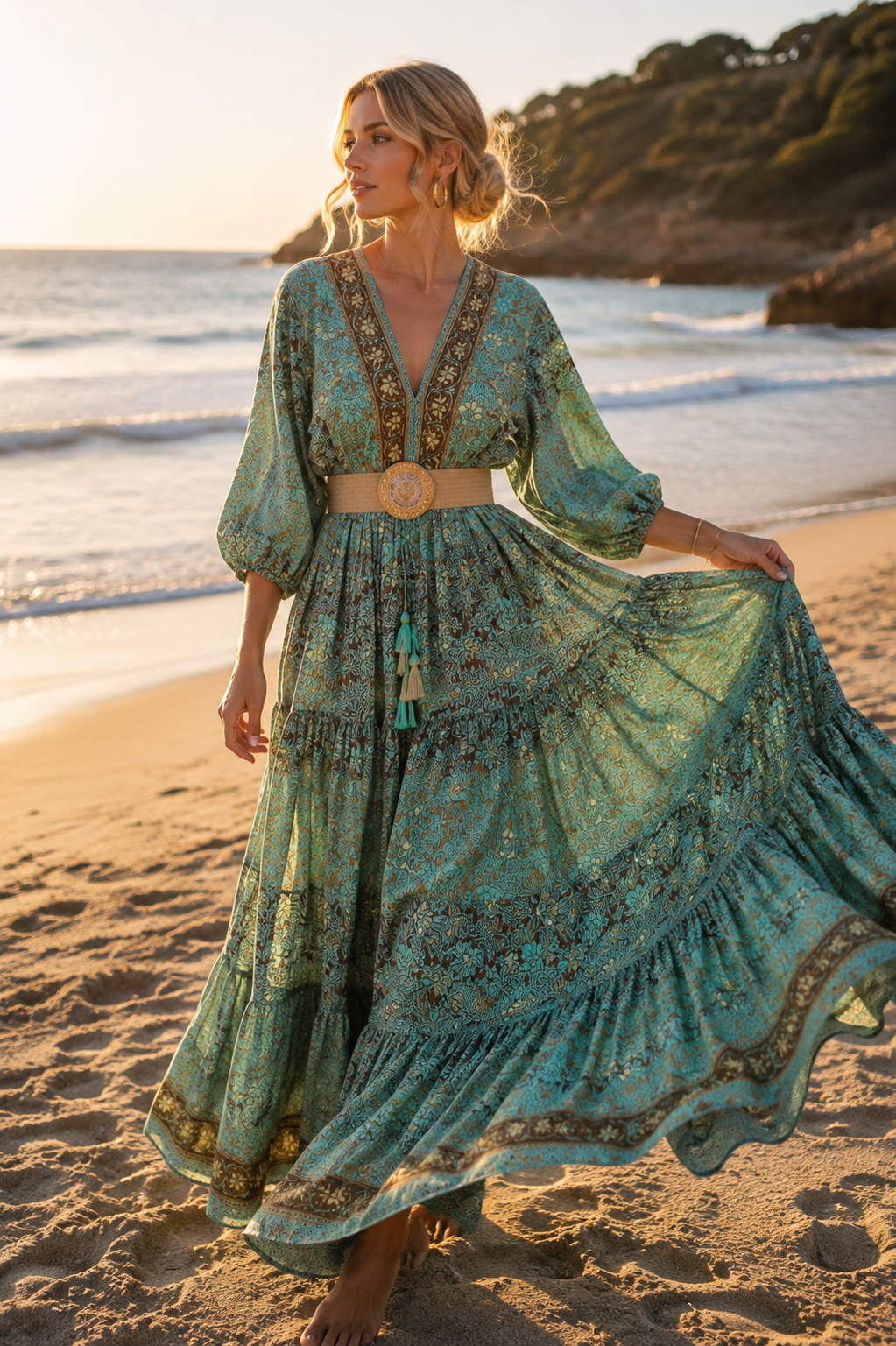 Elaria Silk Maxi Dress