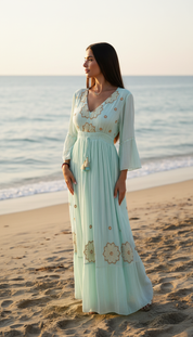 Alba Blue Maxi Dress