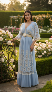 Blossom Blue Maxi Dress
