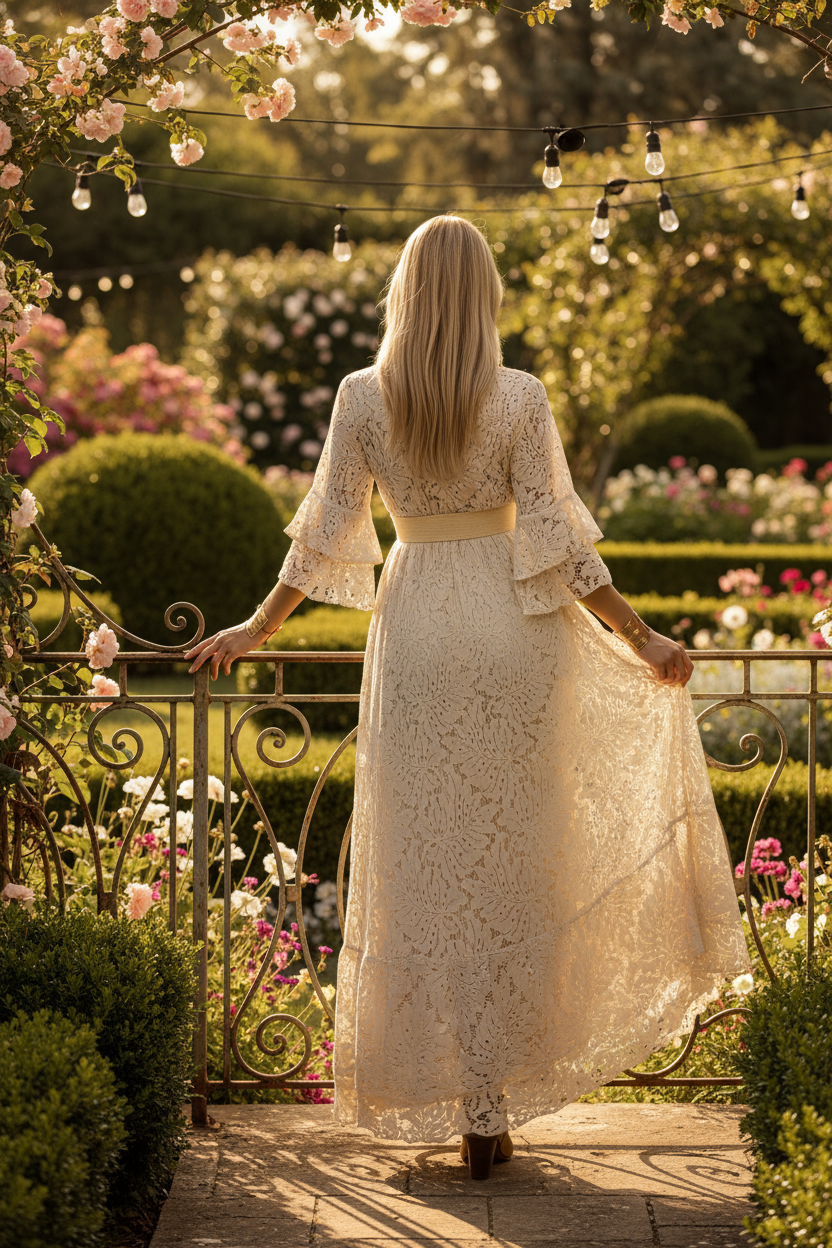 Ethereal Lace Gown Bohemian Love Style Ethereal Lace Gown Bohemian Love Style
