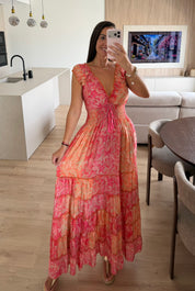 Amara Red Silk Maxi Dress