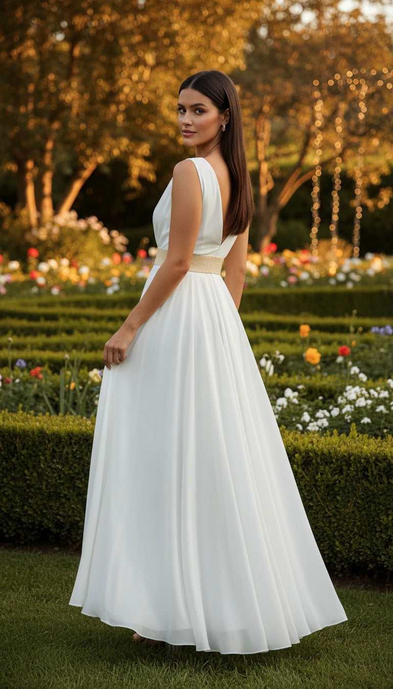 Robe longue Silk Whisper – Élégante robe bohème en blanc naturel