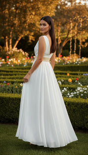 Robe longue Silk Whisper – Élégante robe bohème en blanc naturel