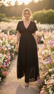 Black Aura Maxi Dress