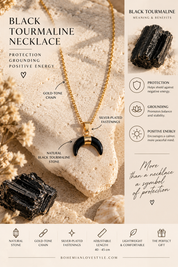 Black Tourmaline Moon Necklace