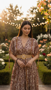 Bohemian Harmony Ruby Silk Dress