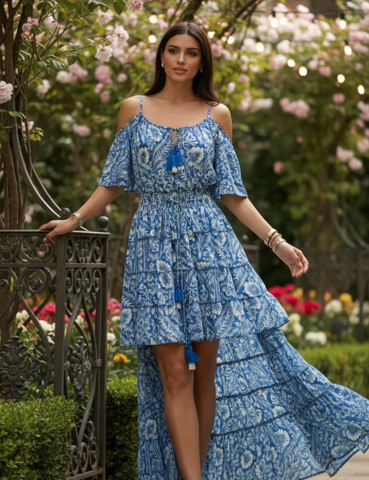 Robe en soie rose gardénia