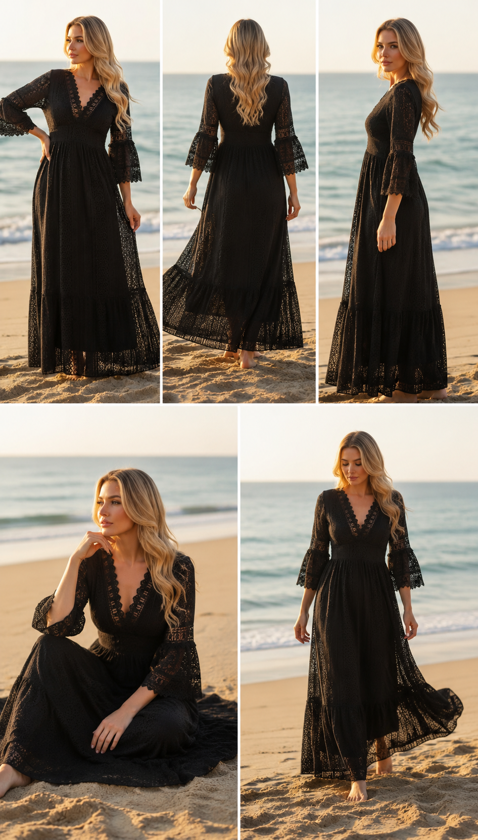 Salbeigrünes Spitzenkleid