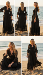 Salbeigrünes Spitzenkleid