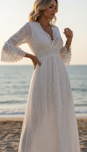 Salbeigrünes Spitzenkleid