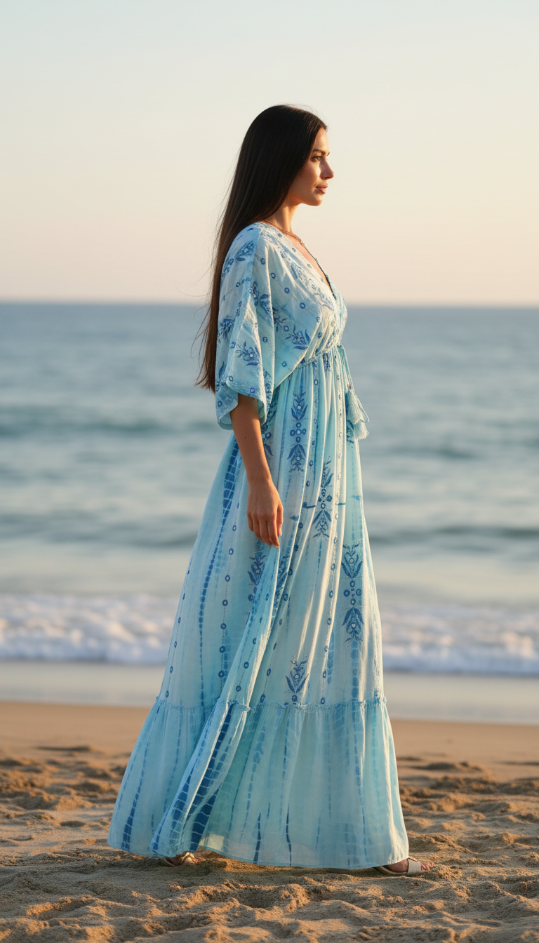Seafoam Embroidered Maxi Dress