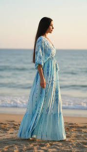 Seafoam Embroidered Maxi Dress