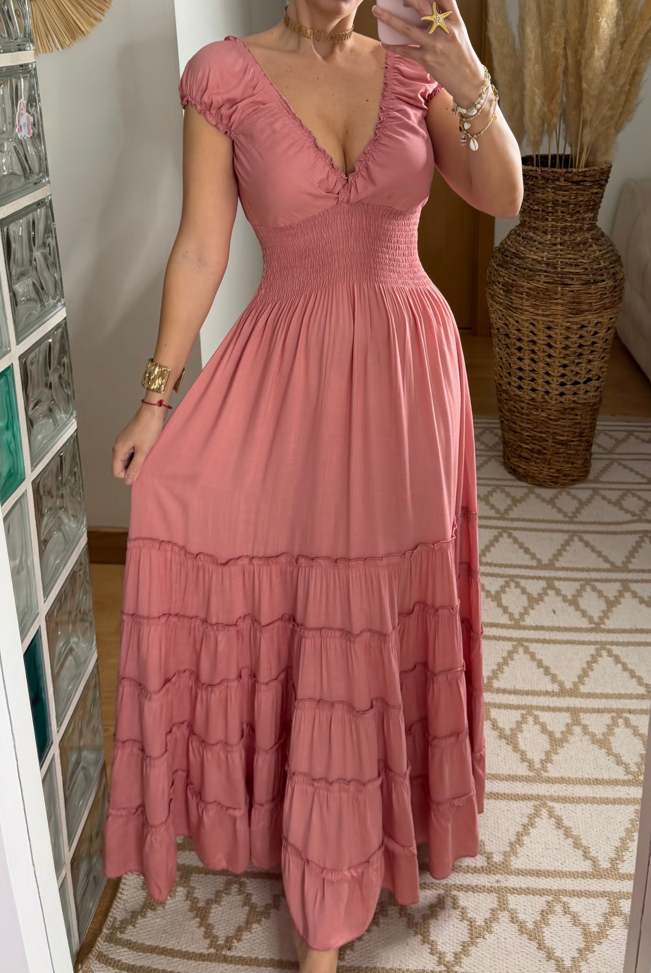 Robe Bohème Rose Sérénité