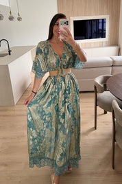 Chantilly Garden Blue Boho Long Dress