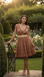 Robe bohème courte et sereine