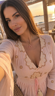 Rose Quartz Moon Necklace