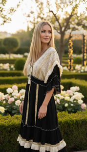 Robe longue bohème Velvet Night – Création romantique artisanale