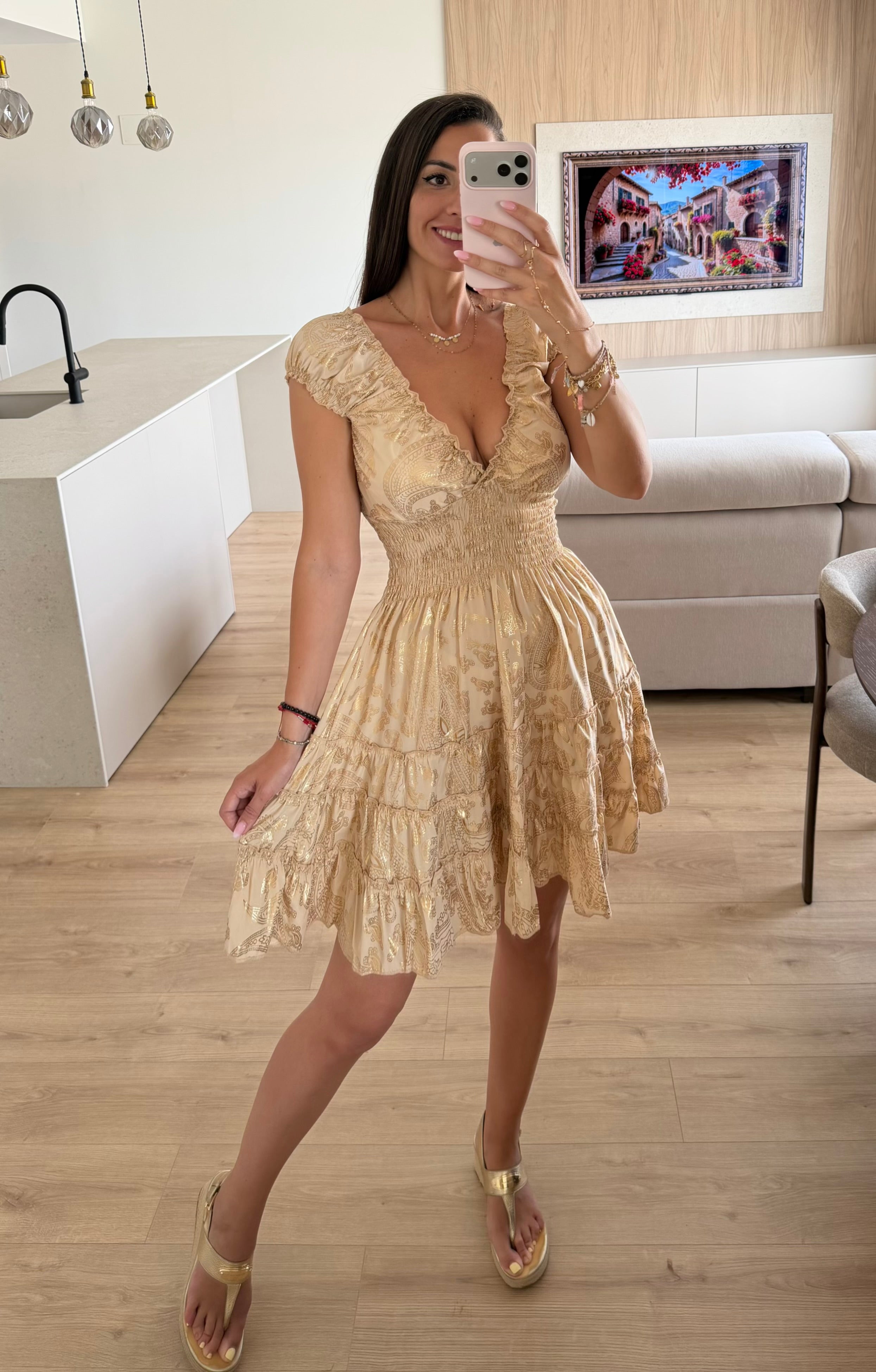 Natural Silk Short Dress
