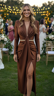Brown Allure Evening Dress
