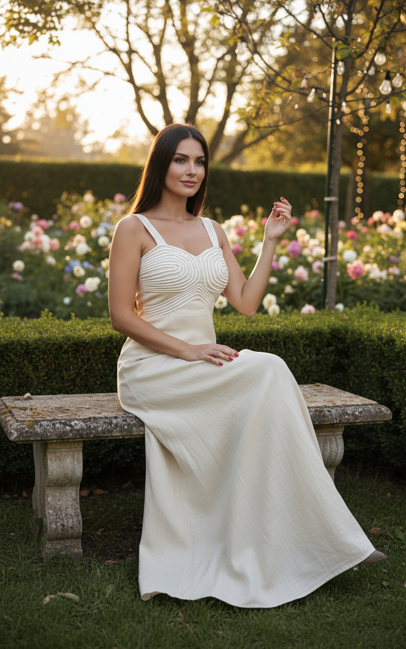 Organic Beige Boho Dress