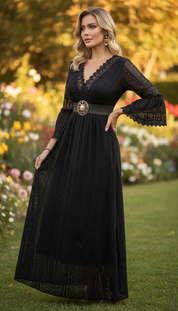 Salbeigrünes Spitzenkleid