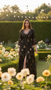 Solene Black Maxi Dress