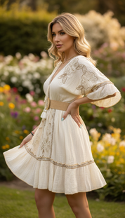 Soft Beige Mini Dress