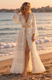 Ivory Soul Lace Kimono – Handcrafted Elegance