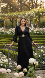 Pure, bohemische Eleganz in Schwarz