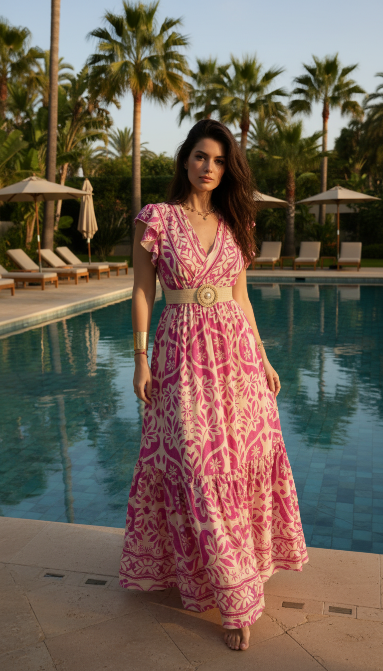 Emily Pink Silk Dress