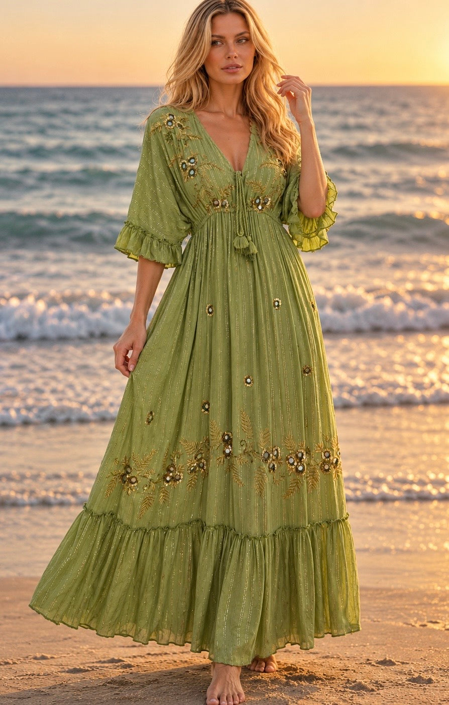 Emerald Garden Maxi Dress