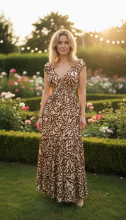 Alma Golden Silk Maxi Dress