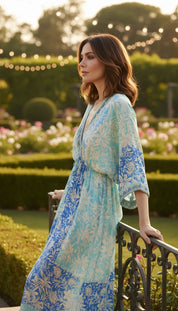 Robe en soie à aura dorée