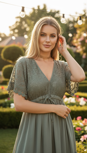 Lunar Dream Green Mini Dress