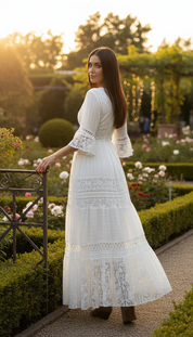 Boho White Lace Dress