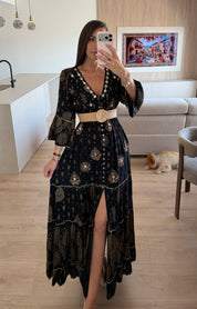 Solene Black Maxi Dress