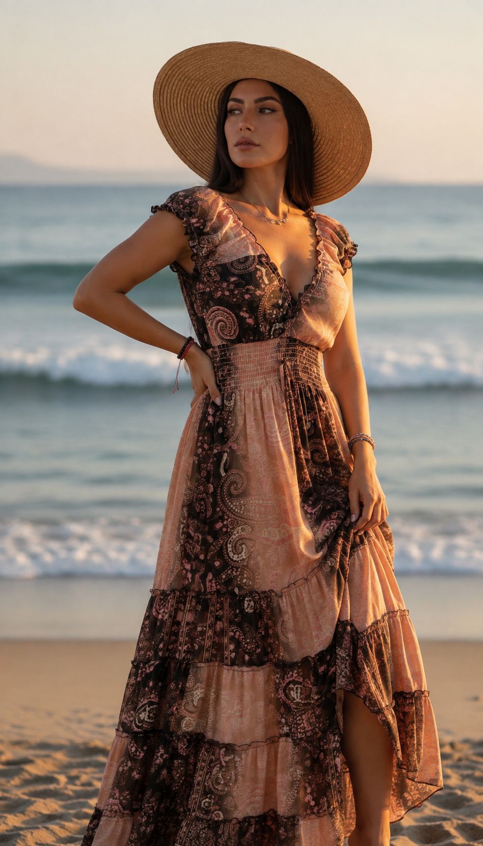 Amara Pink Silk Maxi Dress