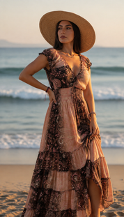 Amara Pink Silk Maxi Dress