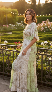 Hand-Decorated Boho Maxi Dress in Organic Cotton & Viscose