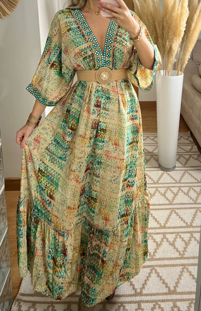 Multicolour  Silk Dress