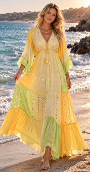 Solana Embroidered Maxi Dress
