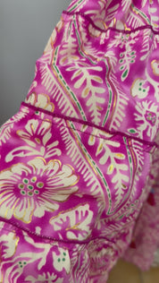 Robe en soie rose gardénia