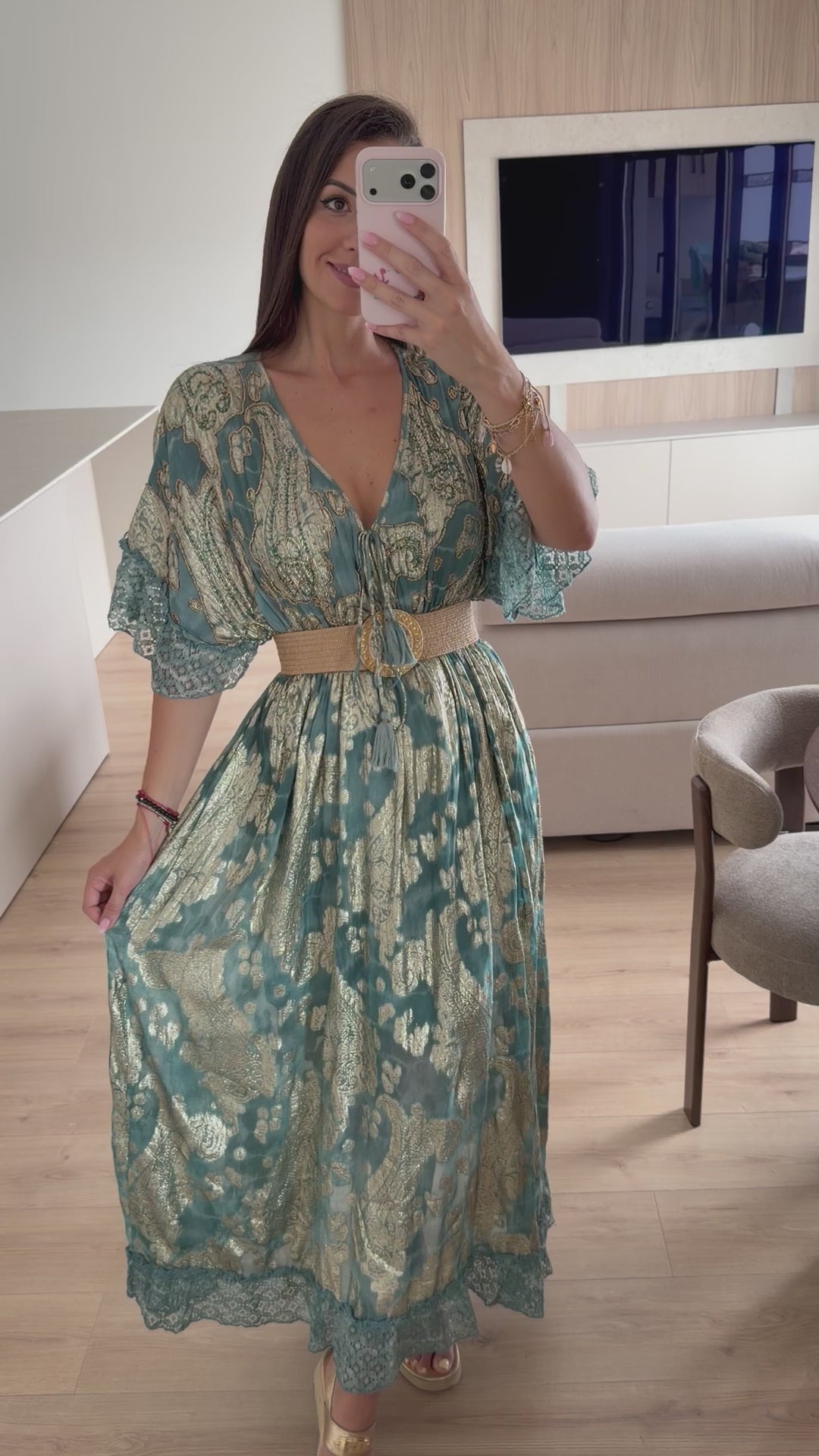 Chantilly Garden Blue Boho Long Dress