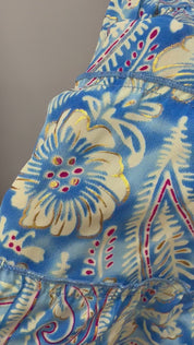 Robe en soie bleu gardénia